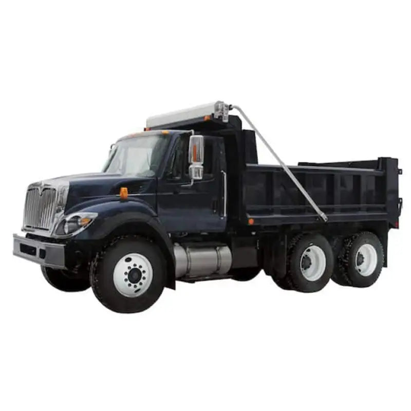 Dark-colored dump truck showcasing the 5544000 Buyers Prod Tarp Kit for superior performance