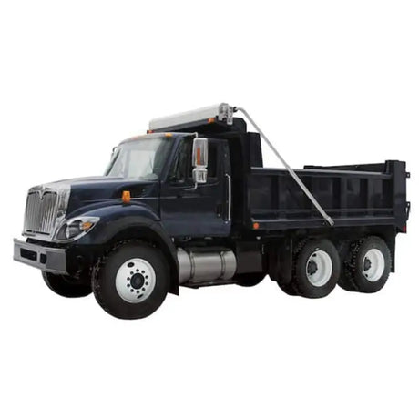 Dark-colored dump truck showcasing the 5544000 Buyers Prod Tarp Kit for superior performance