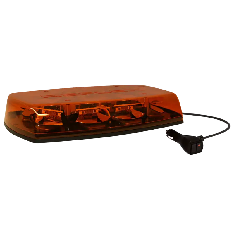 Amber emergency light bar with cigarette lighter plug for Ecco Elect LED Minibar 8 Head Mag