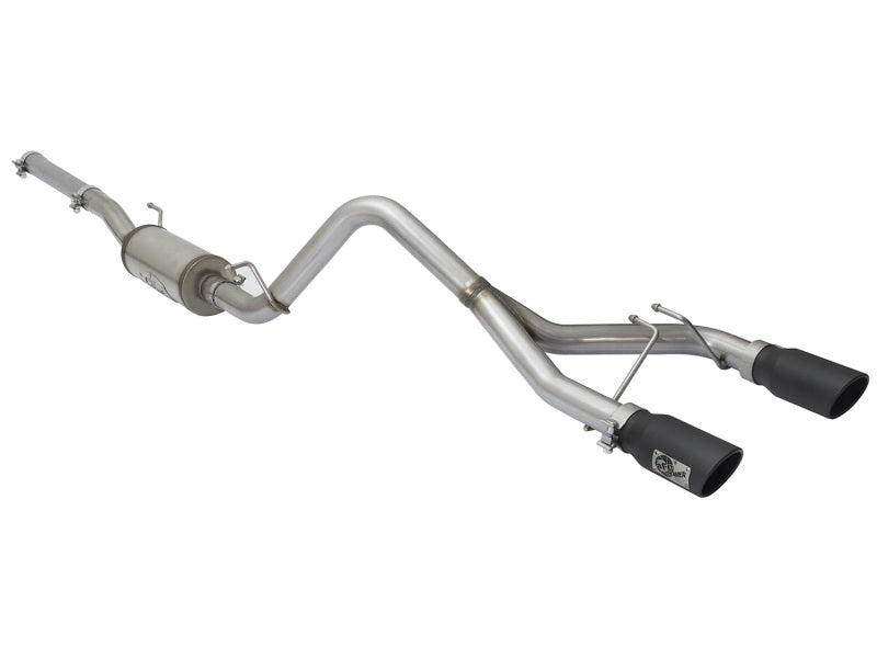 aFe 49-48056-B aFe Rebel Series CB 2.5in Dual Center Exit SS Exhaust w/ Black Tips 07-15 Jeep Wrangler 3.6L/3.8L V6