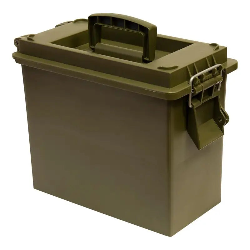 Olive-green plastic dry box from Wise Seating Boaters Single Pack for boating gear