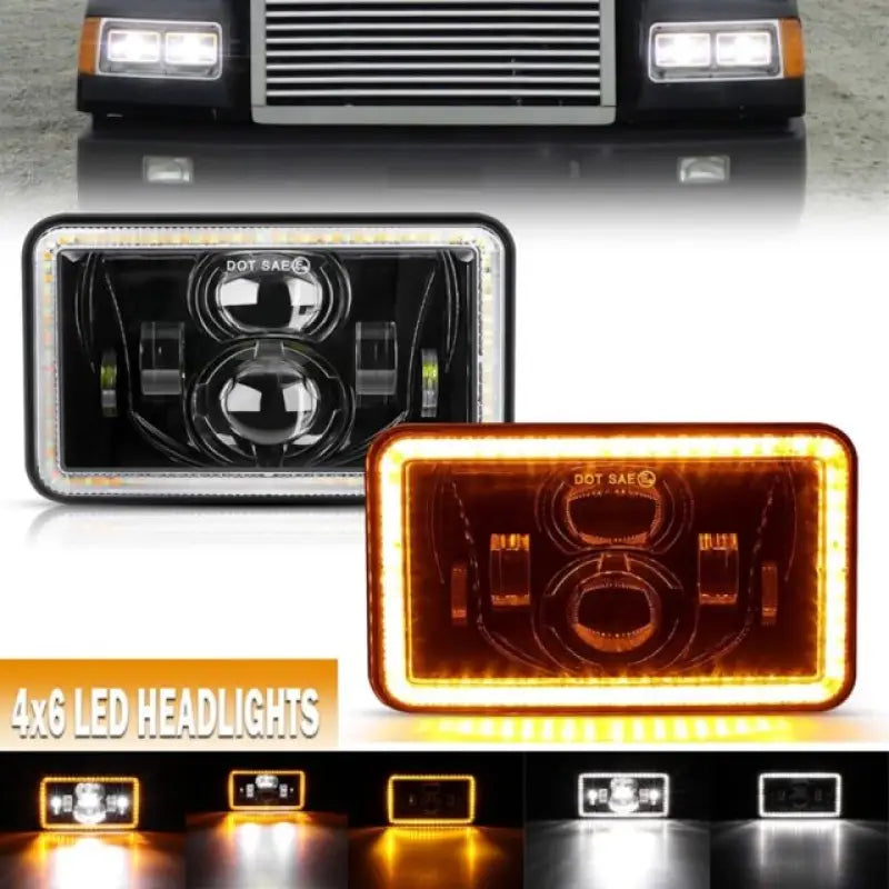 Rectangular LED headlights with blu elbow for Speedfx -3AN 90 degree setup