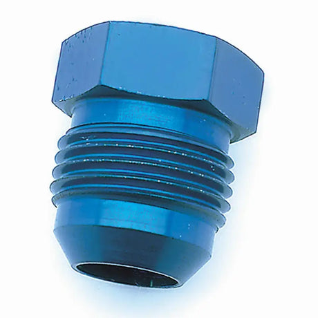 Blue anodized aluminum fitting for Speedfx -4an flare plug fitting