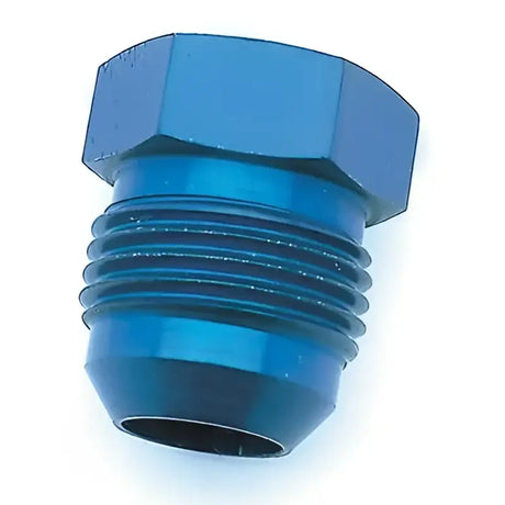 Blue anodized threaded fitting for 560406 Speedfx -4AN Flare Plug, perfect for your project