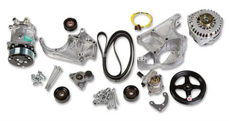 Automotive accessory drive kit with 560418 Speedfx -4AN Blu Tube Nut for easy setup