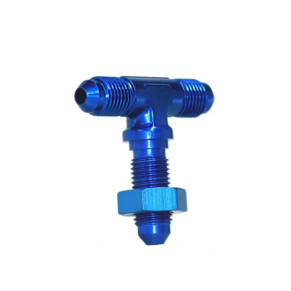 560434 Speedfx -4An Blu Bulkhead Flare Tee - Fittings and Plugs