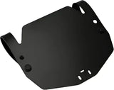 Black metal license plate bracket with -8an tube sleeve for 560819BK Speedfx