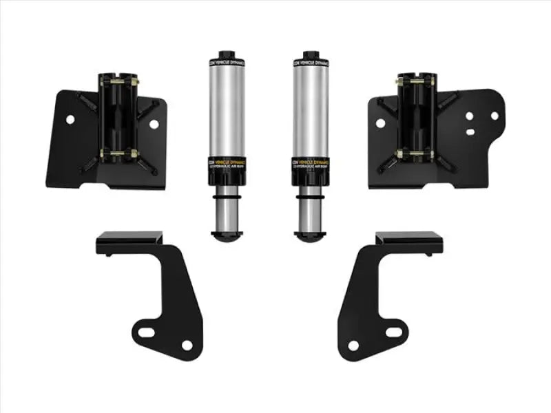 Black Bilstein B6 shocks with silver tops in Tundra rear hyd bump stop kit