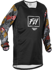Fly Racing Fly Racing 375-425YS Youth Kinetic Rebel Jersey Black/Grey Ys