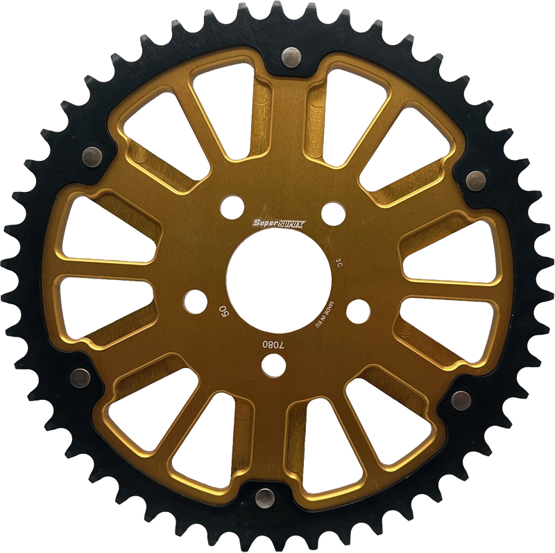 Supersprox Stealth 51T Rear Sprockets RST-7080:51-Gold - Gold Black Sprocket Alum Car Steel Teeth RST-7080:51-GLD