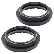 Black motorcycle fork dust seals with metal springs from 57-148 Fork Dust Seal Kit