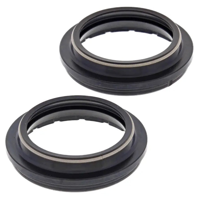 Black motorcycle fork dust seals with metal springs from 57-148 Fork Dust Seal Kit