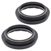 Black motorcycle fork dust seals with metal springs from 57-148 Fork Dust Seal Kit