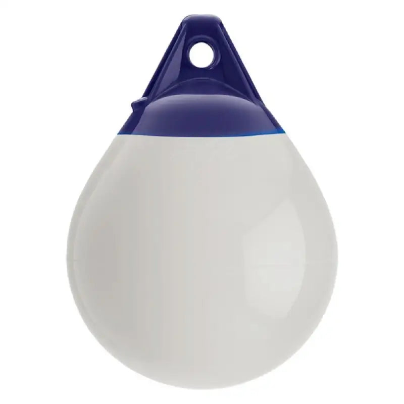 57-462-034 Polyform 11' Diameter, 34.6' Circumference Buoy for marine applications, featuring enhanced visibility and durable blue and white construction.