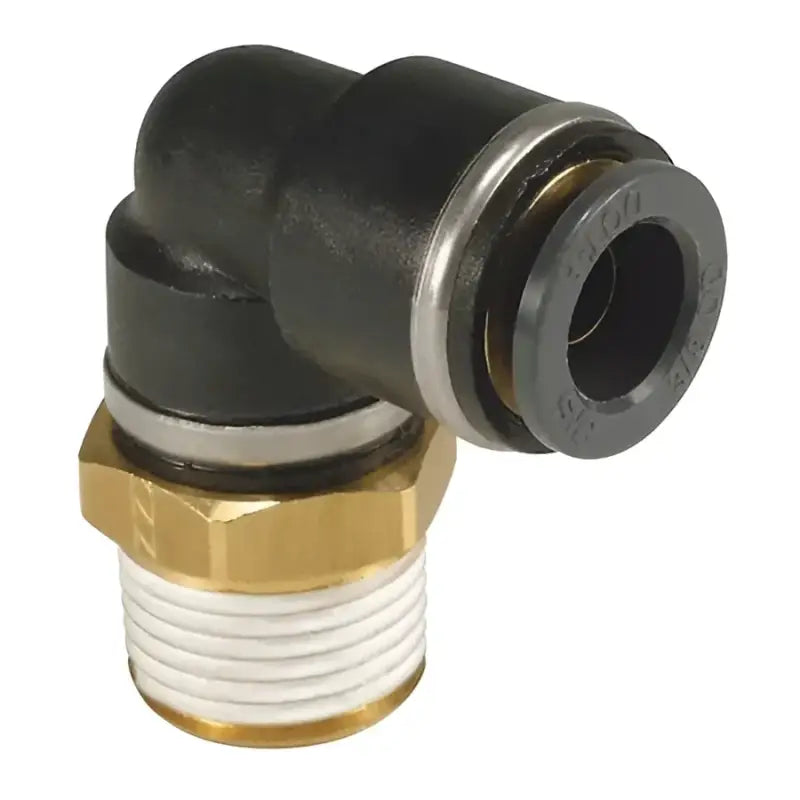 Black and brass pneumatic fitting for -6AN hard tube ftg on Speedfx 5730623