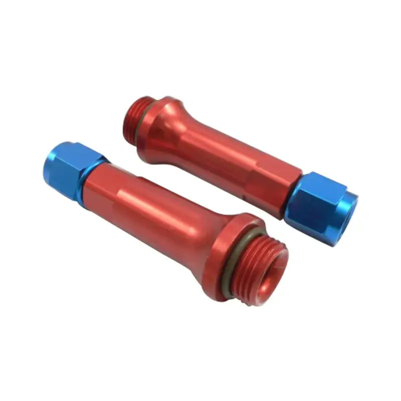 Two red and blue anodized fittings for 574871BK Speedfx blk Holley Ultrafp -8AN system