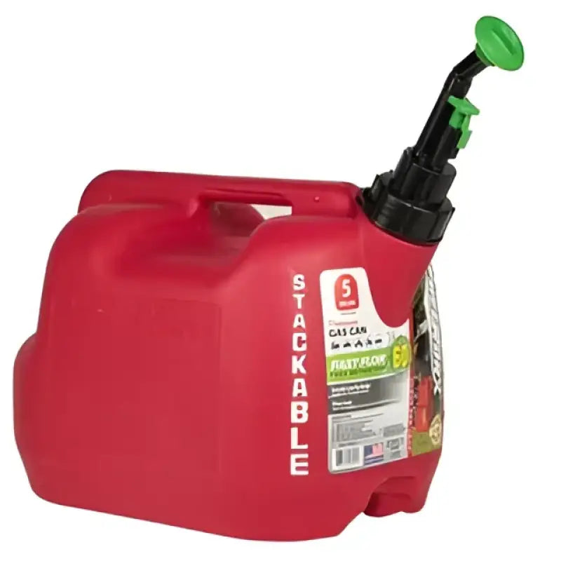 Red stackable gas can for Speedfx 575118B BG Demon with dual inlet -8AN hookup