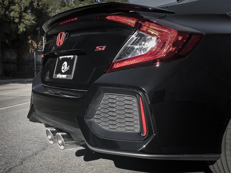 aFe 49-36621-P aFe Takeda 3in 304 SS Cat-Back Exhaust System w/Polished Tips 2017+ Honda Civic Si (4dr) I4 1.5L (t)