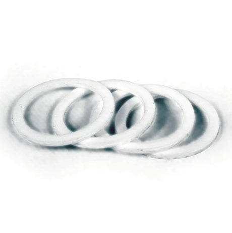 Four white circular teflon washers for speedfx -10an teflon gasket fittings