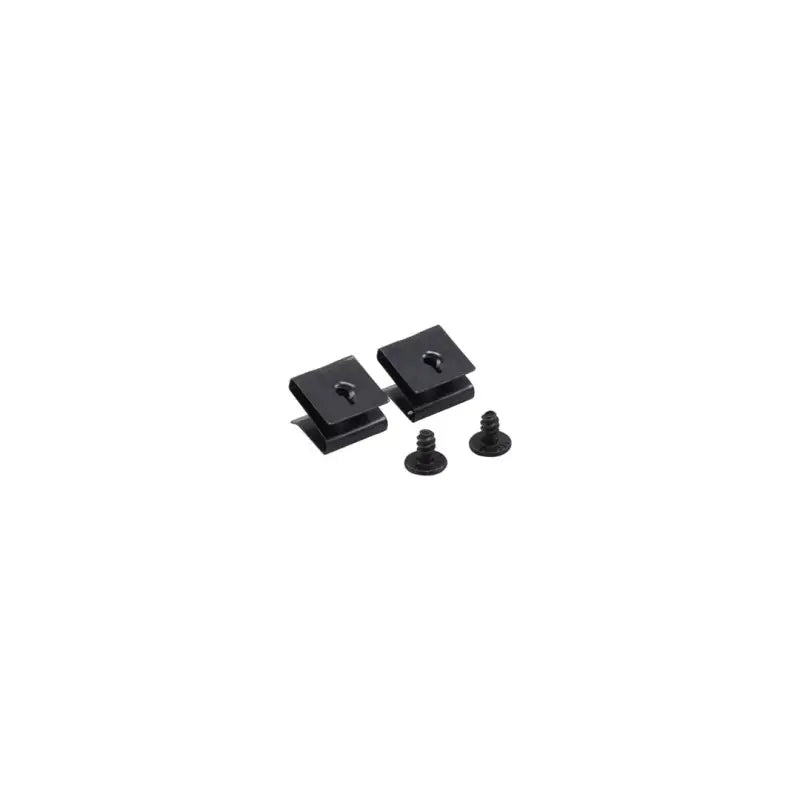 Two black trailfx replacement slot brackets with screws for easy installation