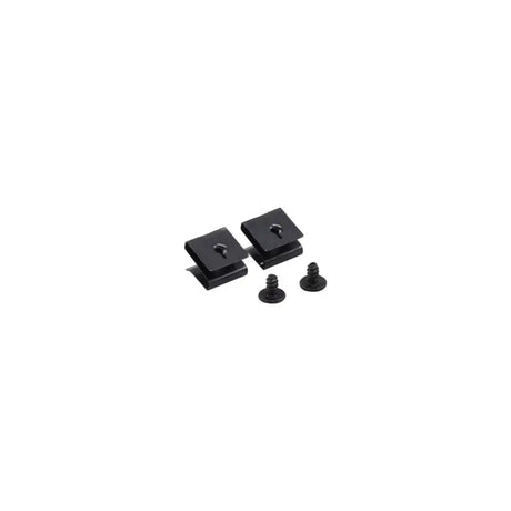 Two black trailfx replacement slot brackets with screws for easy installation