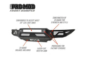 Westin Pro-Mod Front Bumper for Ranger 2019, constructed of 10 gauge steel with laser-cut Westin logo, 10 gauge valance, provisions for factory sensors, and configured for LED light bars; rugged off-road truck accessory for unparalleled protection, Bumpers, Grilles & Guards, AVADA - Best Sellers, Must Haves
