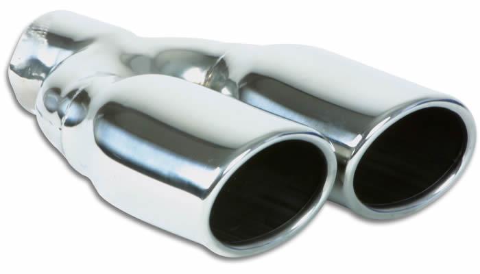 Vibrant 1335 Vibrant Dual 3.25in x 2.75in Oval SS Exhaust Tip (Single Wall Angle Cut Rolled Edge)