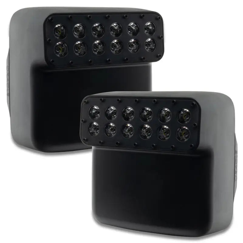 Two black LED lights from the 5855-001 Oracle Light for Jeep JL/JT side mirrors