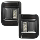 Two black LED tail lights from Oracle Light for Jeep JL model 5884-504-T