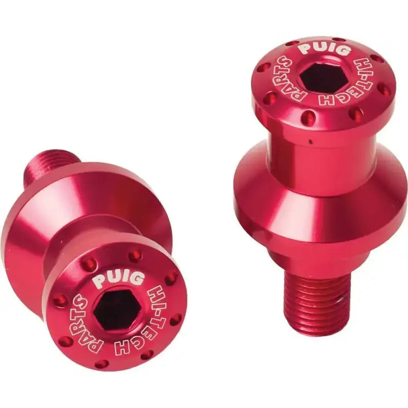 PUIG 5922R Swingarm Spools Hi Tech 6mm Red 2/Pk