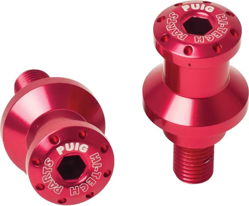 PUIG 5922R Swingarm Spools Hi Tech 6mm Red 2/Pk