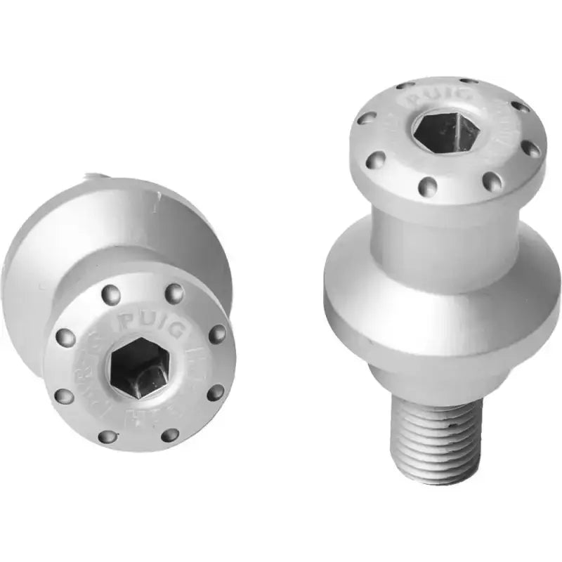 PUIG 5923P Swingarm Spools Hi Tech 8mm Silver 2/Pk