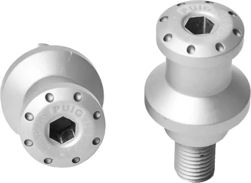 PUIG 5923P Swingarm Spools Hi Tech 8mm Silver 2/Pk