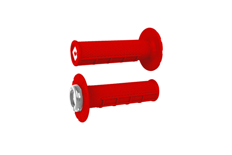 J33HWR-S Odi ATV Half Waffle V2.1 Grip Bright Red/Silver