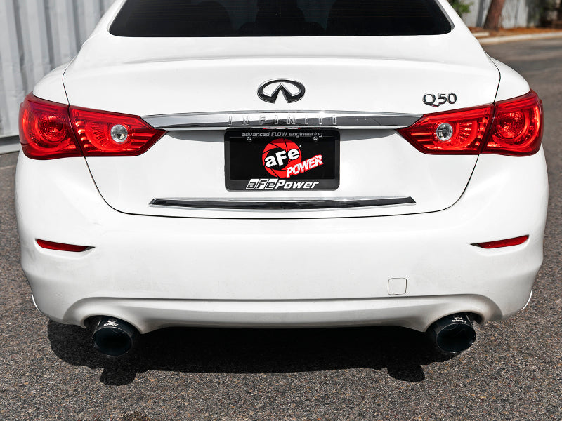aFe 49-36132NM-B aFe Takeda 2.5in 304 SS Cat-Back Exhaust System w/ Black Tips 16-18 Infiniti Q50 V6-3.0L (tt)