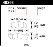 Hawk Performance HB263B.650 Hawk 1987-1993 Ford Mustang GT 5.0 HPS 5.0 Front Brake Pads