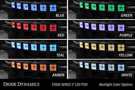 Diode Dynamics Bronco SS5 6-Pod CrossLink Grille Lightbar Kit Sport - White Combo - DD7235