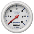Autometer Marine White Ultra-Lite Gauge 3-3/8in Tachometer 6K RPM - 200752