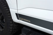 Putco 9751473BPFD Putco 2021 Ford F-150 Super Crew 5.5ft Box Ford Licensed Blk Platinum Rocker Panels (4.25in 12pc) - 9751473BPFD