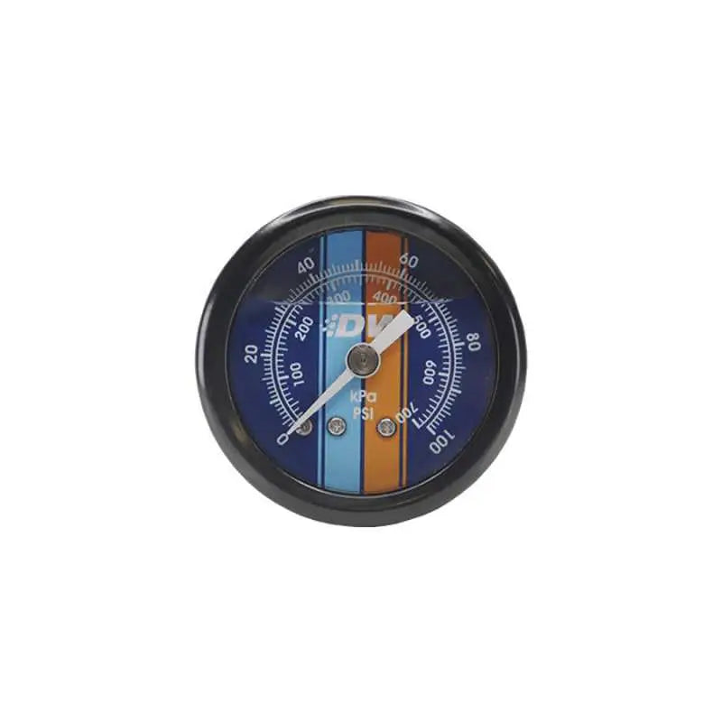 DeatschWerks 6-01-G2L DeatschWerks 0-100 PSI 1/8in NPT Mechanical Fuel Pressure Gauge 1.5in Diam. Black Housing Blue Face