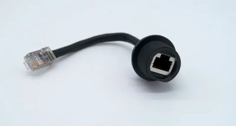Black Ethernet cable with panel mount for Garmin conversion cable Gemeco Lumi-Link