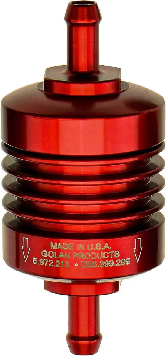 GOLAN 60-312C-RED Mini Fuel Filter Red 5/16" Barb Fitting