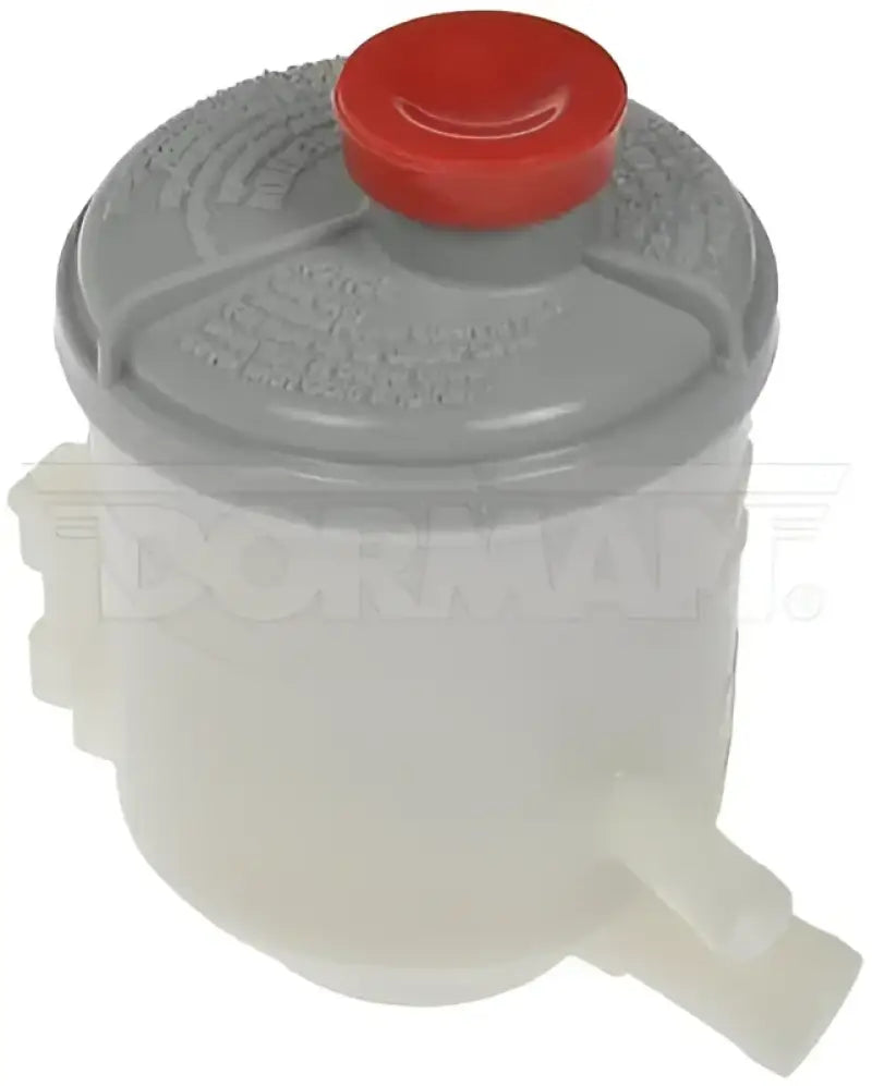 White plastic Dorman steering reservoir with gray cap and red center for Dorman steering