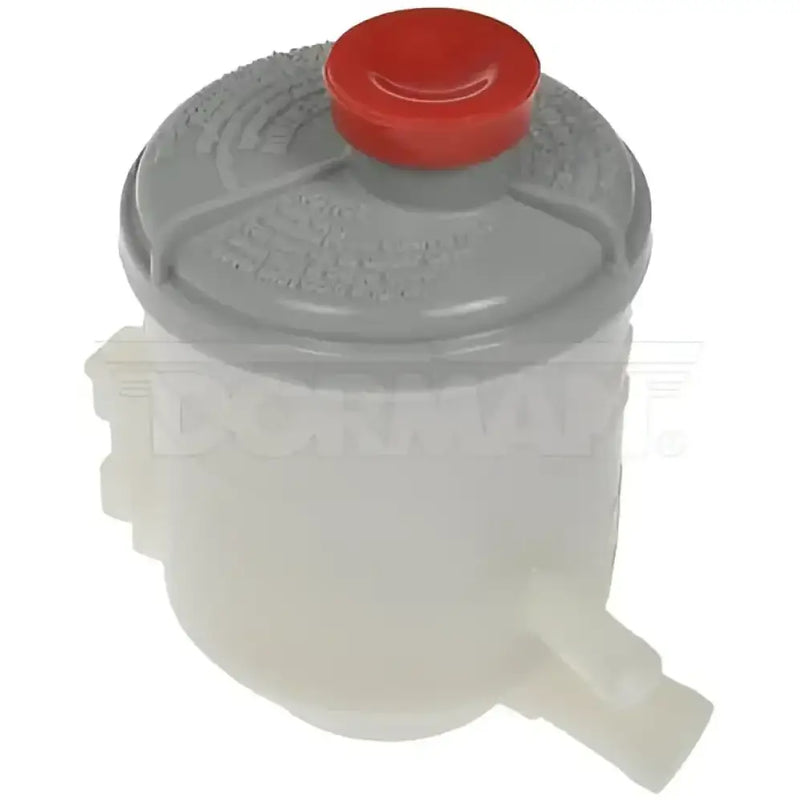 White plastic Dorman steering reservoir with gray cap and red center for Dorman steering