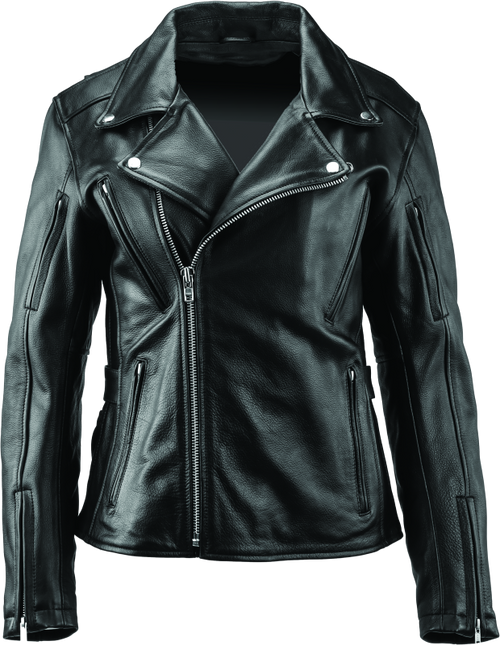 River Road Ironclad Classic Leather Jacket Black Womens - Medium - 094377