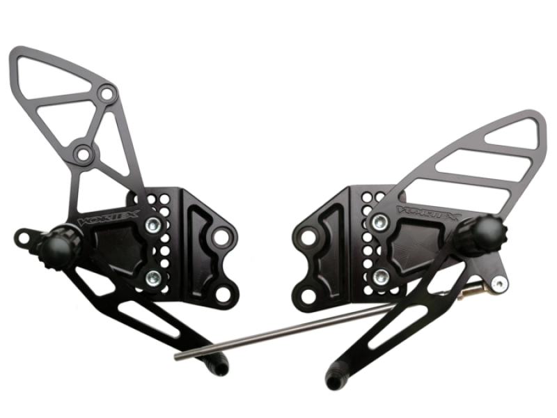 Vortex Racing 04-05 Kawasaki ZX-10R Ninja Adjustable Rearsets- Black - Vortex Racing