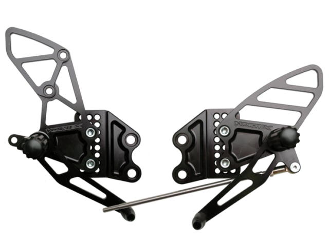 Vortex Racing 04-05 Kawasaki ZX-10R Ninja Adjustable Rearsets- Black - Vortex Racing