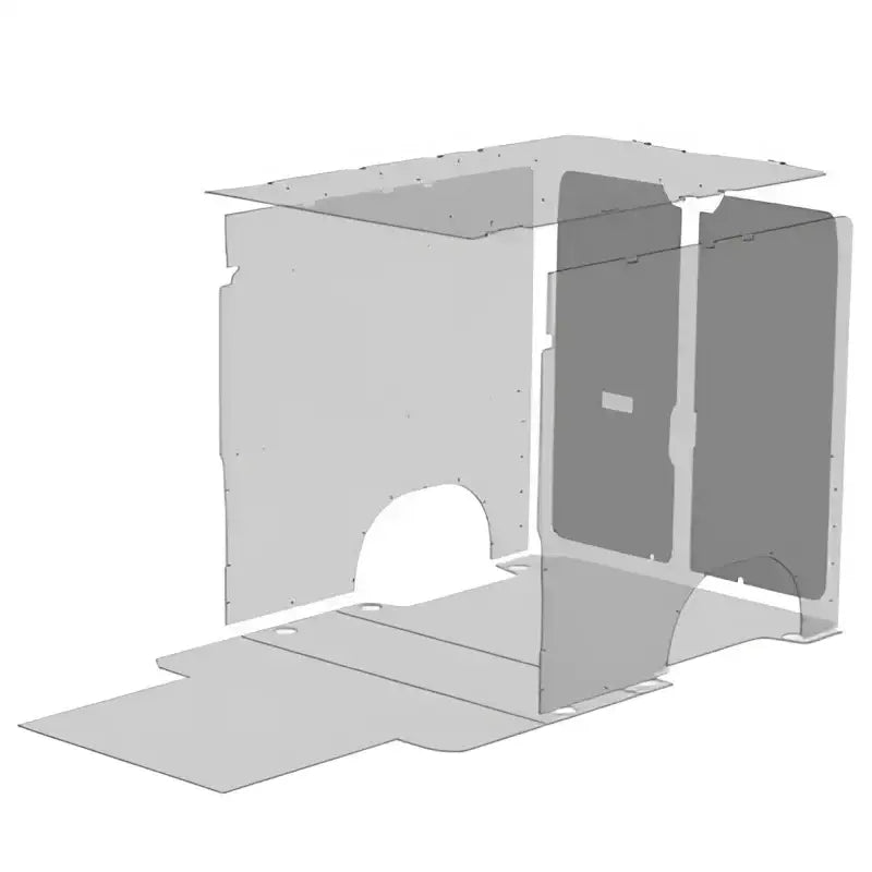 Exploded view of Legend Fleet Duratherm door liner and interior paneling for Fleet Duratherm door