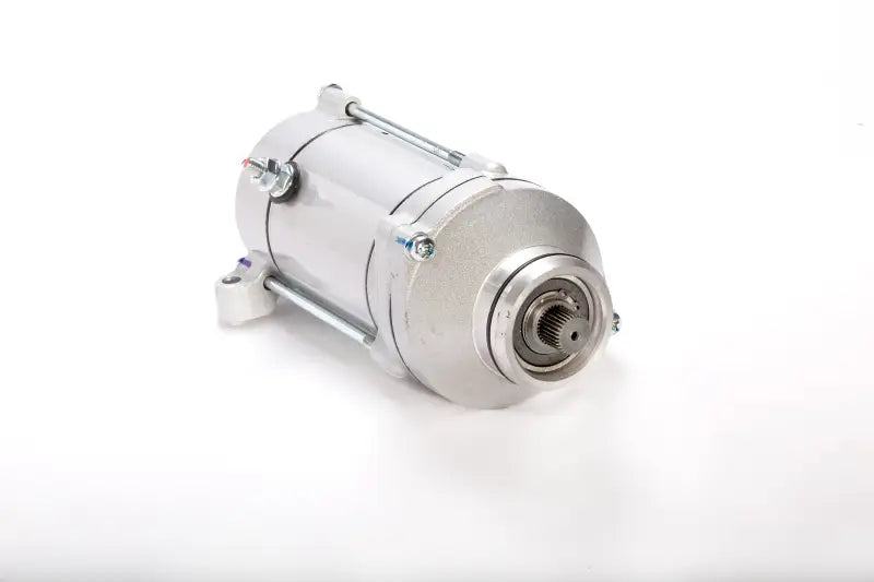 Shiny silver Honda starter motor with splined shaft for reliable performance and OEM specs