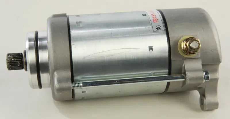 Silver electric starter motor with mounting bracket for RV parts & accessories, OEM specs